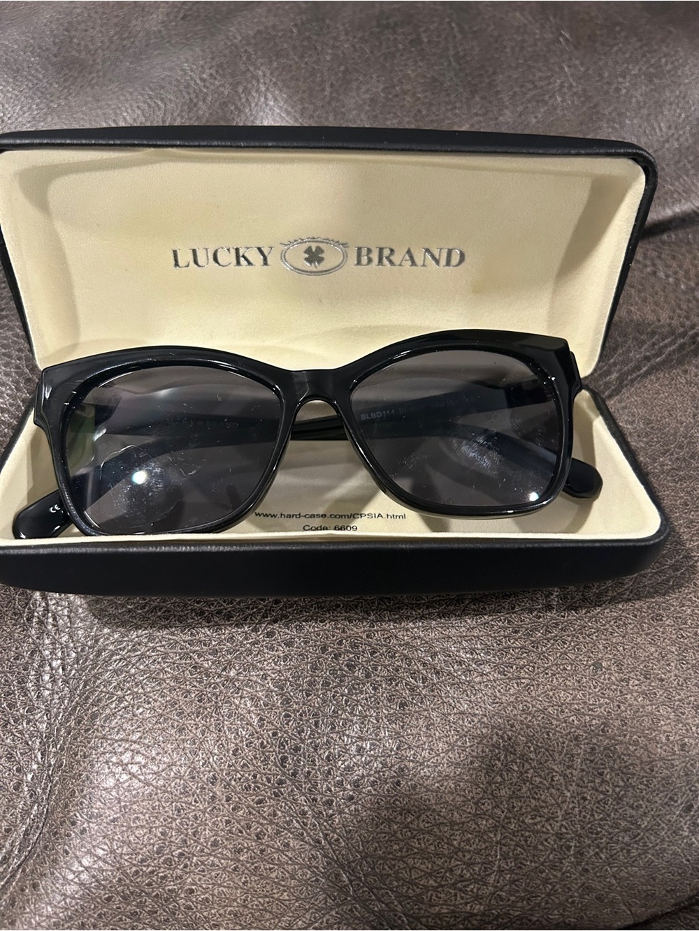 Lucky Brand Black Square Sunglasses with Dark Lenses